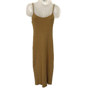 BANANA REPUBLIC Sleeveless Ribbed Knit Midi Dress Brown‎ Size Small